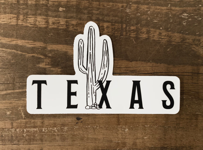 Texas Cactus Weatherproof Sticker
