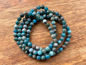 Blue Apatite Bracelet - 6mm Beads