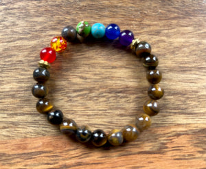 Tiger’s Eye + Chakra Healing Bracelet