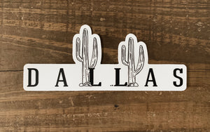 Dallas Cactus Weatherproof Sticker
